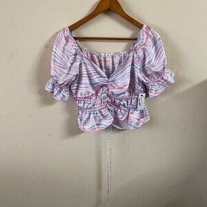 VIVRE LA VIE SMALL STRIPED CROP TOP